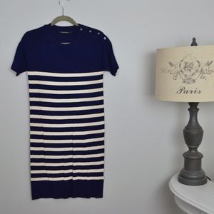 Monoprix strip dress navy/white